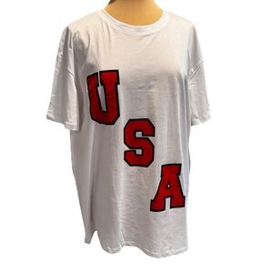 4th Fourth of July men’s red white blue USA T-shirt Graphic Tee Large